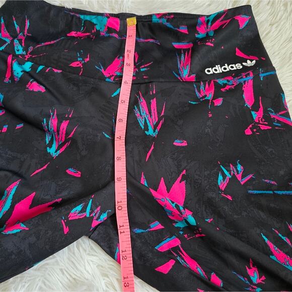 Adidas Women's Floral Pink And Blue All Over Print Tech Leggings Medium - Picture 11 of 14
